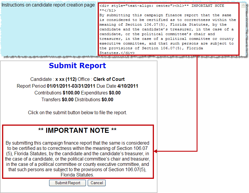 Link to Submit Report page